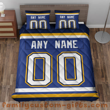 Custom Quilt Sets St. Louis Jersey Personalized Ice hockey Premium Quilt Bedding for Men Women